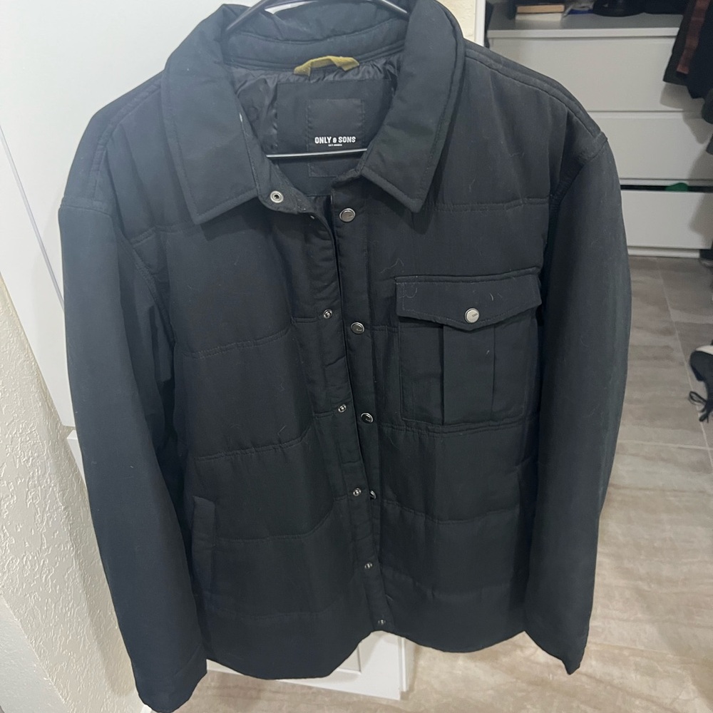 ONLY & SONS Black Lightweight Shirt Jacket